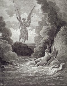 サタンとベルゼブブ、チャールズラプラント（d.1903）c.1868によって彫刻されたジョンミルトン（1608-74）の「失われたパラダイス」の最初の本から